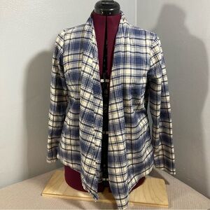 LL Bean Women's Flannel Open Cardigan